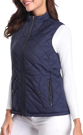 Жіноча легка пухова куртка Teppwete з кишенями, тепла осінньо-зимова модель, темно-синій колір (M)