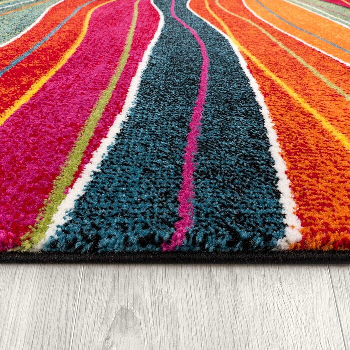 Paco Home Rug Living Room Bedroom Teen Room Short Pile Modern Vintage Abstract Patterns, Size: 200x290 cm, Color: Multicolor 4