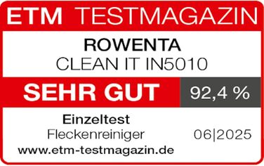 Rowenta Clean It - портативний відпарювач для килимів, 750 Вт, зелений/чорний, IN5020F0, з 5 насадками