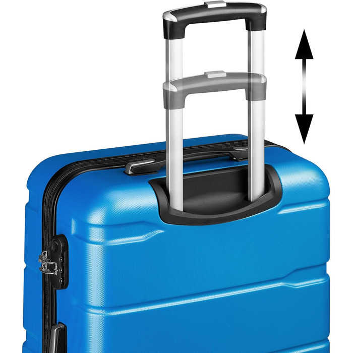 Набір валіз Zelsius 4 шт. з ABS, з кодовим замком, 4 колеса, внутрішній роздільник | Набір валіз з твердим корпусом, великі валізи, набір багажу, ручна валіза (Блакитний, 3 шт.)
