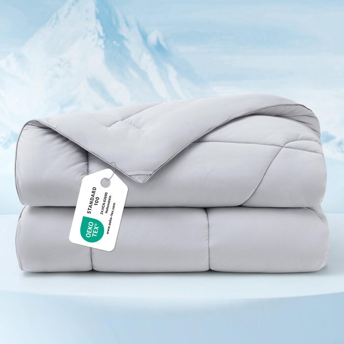 Охолоджуюча ковдра BEDSURE двостороння літня 155x220 см Arc-Chill - ковдра для сну при нічній пітливості, сіра