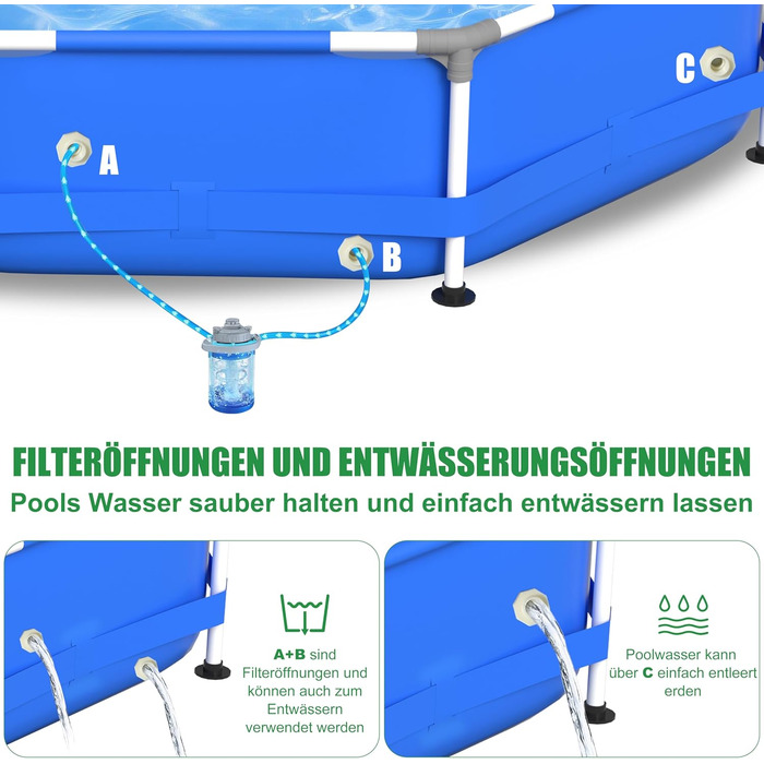 Басейн сталевий каркасний блакитний 305x76 см для дачі та саду