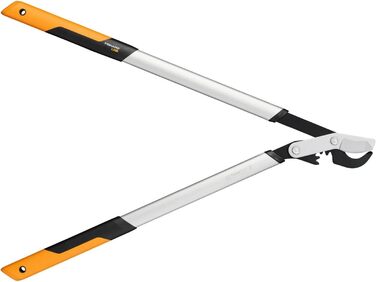 Fiskars PowerGear X Bypass Pruning Shears for Fresh Wood, Non-Stick Coated, Hardened Precision Steel, Length: 80 cm, Black/Orange, LX98-L, 1020188