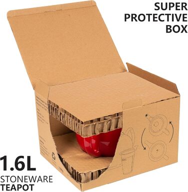 Керамічний чайник Urban Lifestyle LIVERPOOL з ситечком із нержавіючої сталі, 1.1 л, червоний