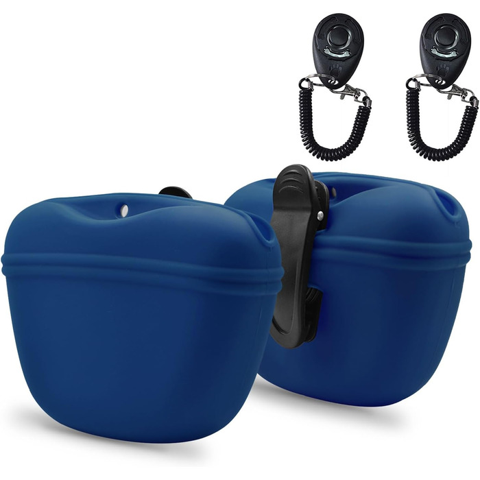 Силіконовий мішечок для корму для собак AUDWUD з кліпсою та магнітною застібкою, 2 шт., морська синя