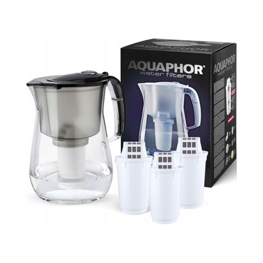 Фільтраційний глечик Aquaphor Provence 4.2 л з лічильником та 3-ма картриджами A5, чорний