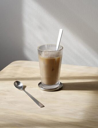 Stelton Pilastro Drinking Glasses - Ribbed Water Glasses Set - Dishwasher Safe, Stackable, for Hot & Cold Drinks - 350ml - Set of 4