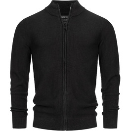 Чоловіча в'язана жилетка Indicode INWestmoon з коміром-стійкою | Жилетка з тонкого в'язання з бавовняної суміші, чорний колір