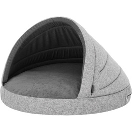 Dog cave dog bed dog sofa dog cushion dog house dog basket dog couch resting place pet bed dog lounger cushion, : 65 x 50 cm (R1, Grey)