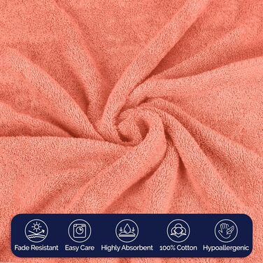 Набір рушників Elegant Comfort Premium з турецької бавовни, 6 предметів (2 рушники для обличчя, 2 для рук, 2 банні), суперм'які та гігроскопічні, коралловий