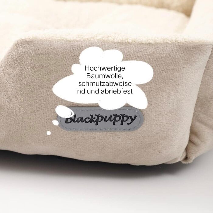 Кругле ліжко для собак та котів, м'яке, зручне, антиковзаюче, бежеве, S (37x33x13 см)