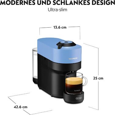 Кавомашина Nespresso Vertuo Pop ENV90.P: Cold Brew, Bluetooth, 4 розміри чашок, без Aeroccino, Pacific Blue