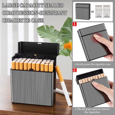 Металеве тютюнотримач Groß: Алюмінієвий кейс для сигарет на 40 штук, стильний дизайн, нержавіюча сталь