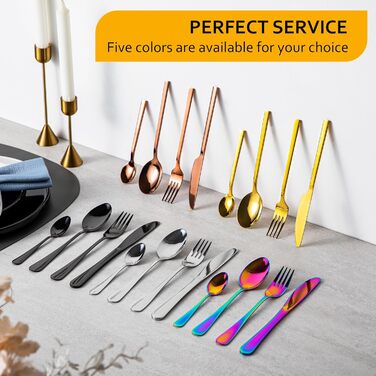 Набір столових приборів Velaze, 24 штуки, нержавіюча сталь 18/10, набір столових приборів на 6 осіб (ложки, виделки, ножі, чайні ложки), полірований, з подарунковою коробкою, придатний для миття в посудомийній машині