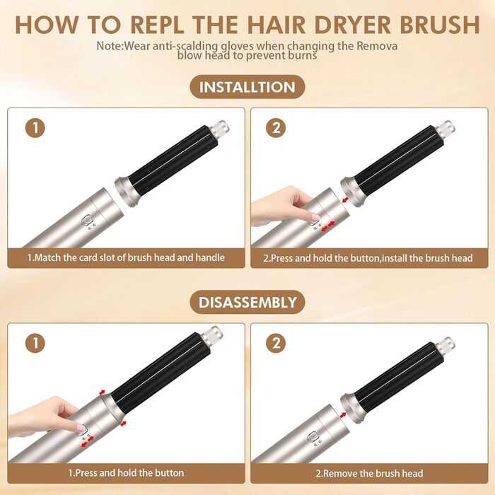 Набір фена та плойки 6 в 1 Air Styler: сушка, укладка, об'єм, локони. Іонна турботехнологія, 1200W. Для професійного салонного догляду за волоссям