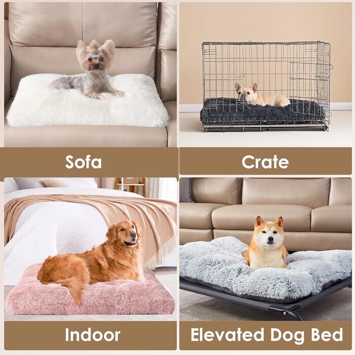 М'яке ліжко для собак EHEYCIGA, 60x45 см, рожеве. Зручне, миється, з антиковзаючою основою. Ідеальне для маленьких собак.