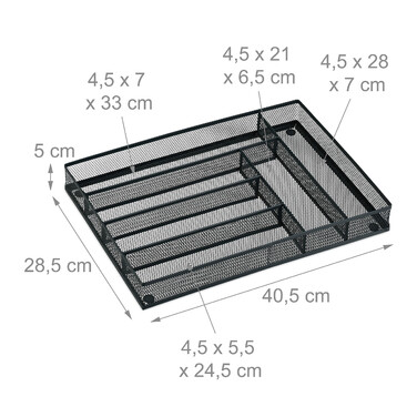 Relaxdays Cutlery Box for Drawers made of Metal