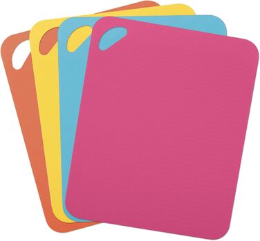 Набір килимків для обрізання Dexas, 4 шт., 14 x 20 см, антиковзаючі, для кухні, сірі, червоні, білі, зелені