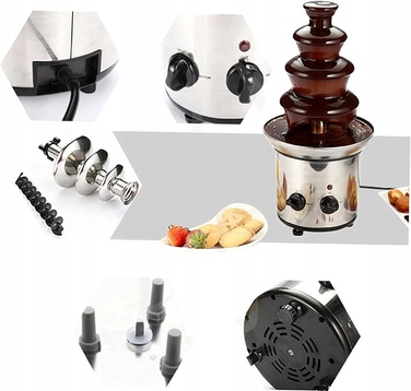Домашній шоколадний фонтан на 3 яруси для fondue, 320 Вт