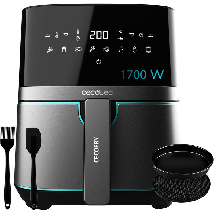 Фритюрниця Cecotec Cecofry Full Inox 5500 Pro 5.5 л, 1700 Вт, без масла, PerfectCook, з аксесуарами, нержавіюча сталь