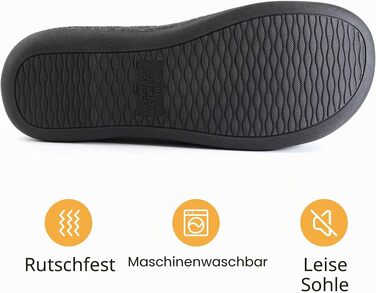 Чоловічі домашні капці RockDove з підкладкою Sherpa та ефектом пам'яті Memory Foam, чорні, розмір 42/43 EU