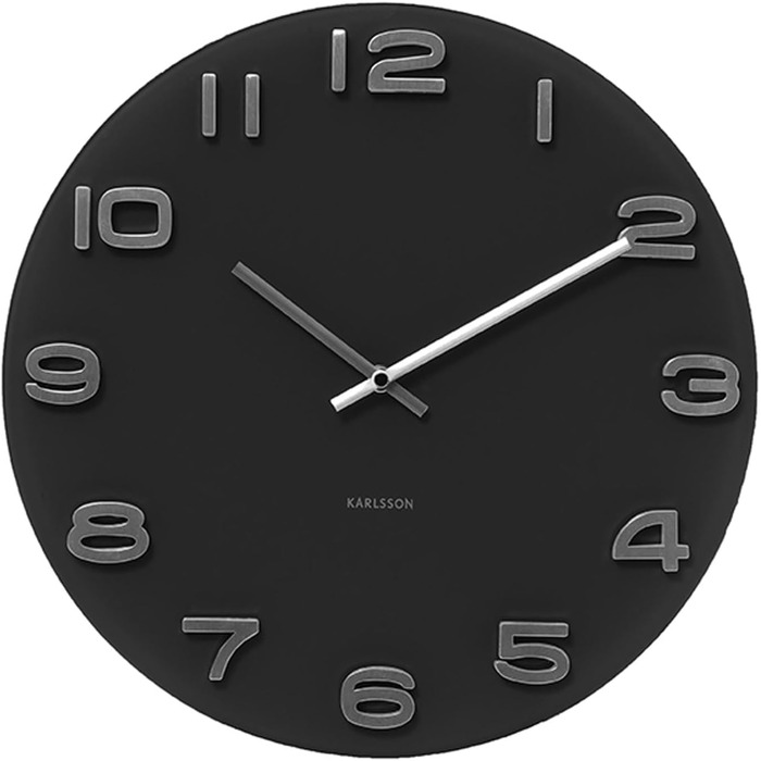 Karlsson Wall Clock Vintage - White - Ø35cm - Round - Glass - Modern Living Room Wall Clock - Wall Clocks (Black)