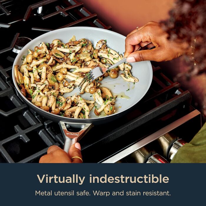 Набір посуду Ninja Ceramic Pro CW39010GN, 10 предметів, керамічне покриття, антипригарний, для всіх плит (індукція), зелений (чорний)