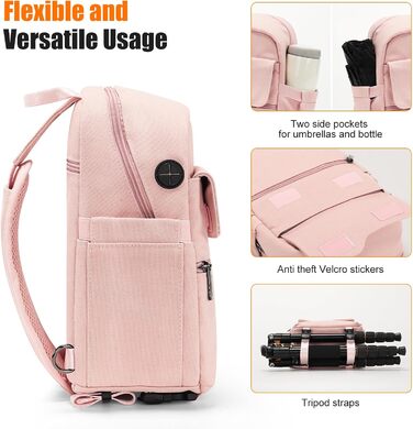 Кришка-органайзер для камери: для DSLR, беззеркальних та компактних камер, білий (рожевий, L)