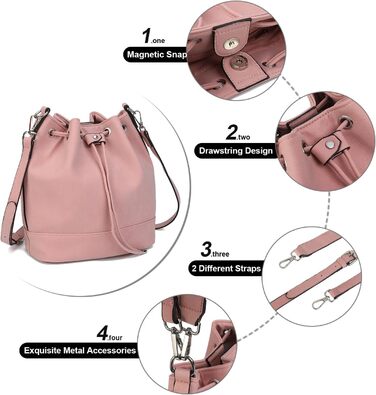 Сумка жіноча AFKOMST велика, м'яка, на плече з двома ремінцями (Рожева)