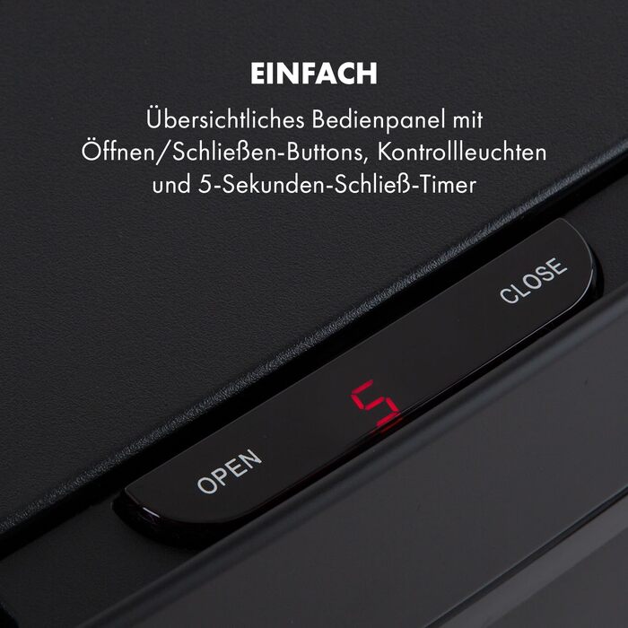 Сенсорний сміттєвий кошик Klarstein Touchless, 72 л, 4 відсіки (43л + 2x12,5л + 12,5л), автоматичне відкриття та закриття, матово-чорний