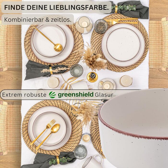 Набір керамічних мисок Sänger Bombay Ivory (4 шт.) - миски для мюслі, 700 мл, фіолетовий, стійкі до подряпин, мікрохвильової печі та посудомийної машини