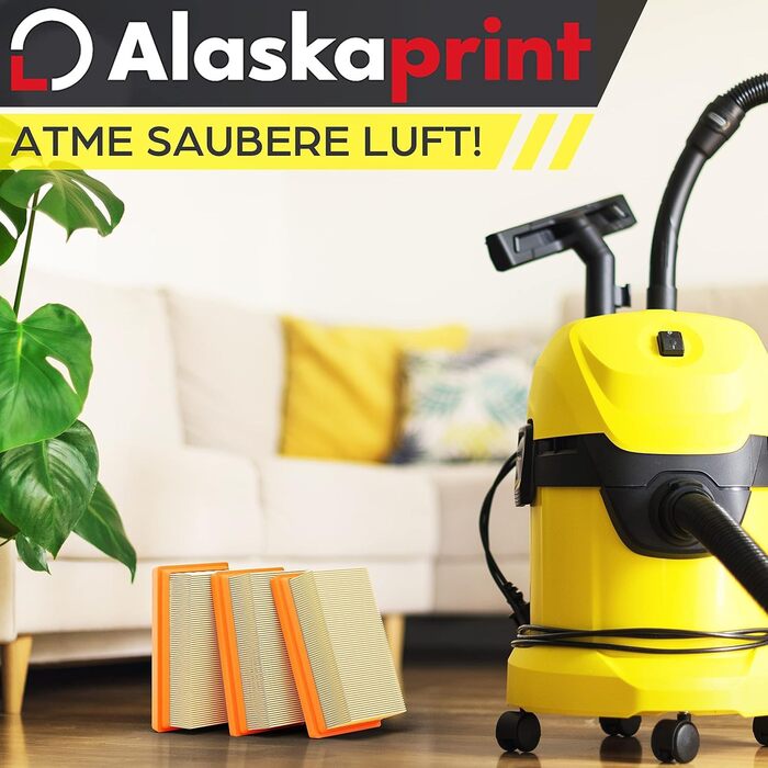 Фільтр для пилососа Kärcher (3 шт.) - сумісний з WD3, WD2, WD 3, WD1, MV3, MV2, NT, KNT, K A, SE, VC. Підходить для алергіків. Замінник 6.414-552.0, 6.414-772.0, 6.414-547.0