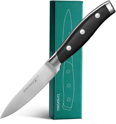 Кухонний ніж Linoroso Classic 9 см – овочевий, універсальний, з німецької вуглецевої сталі, ергономічна ручка, у подарунковій коробці