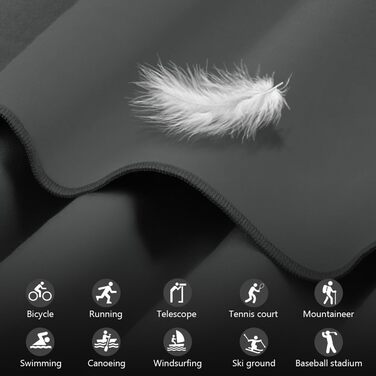 Рушник мікрофібра Flintronic, 200x100 см. Великий пляжний рушник, швидковисихаючий. Ідеально для спорту, подорожей, пляжу, сауни. Темно-сірий.