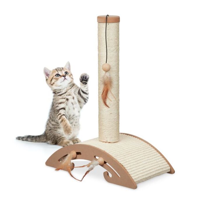 Relaxdays Scratching Post with Scratching Board & Toy