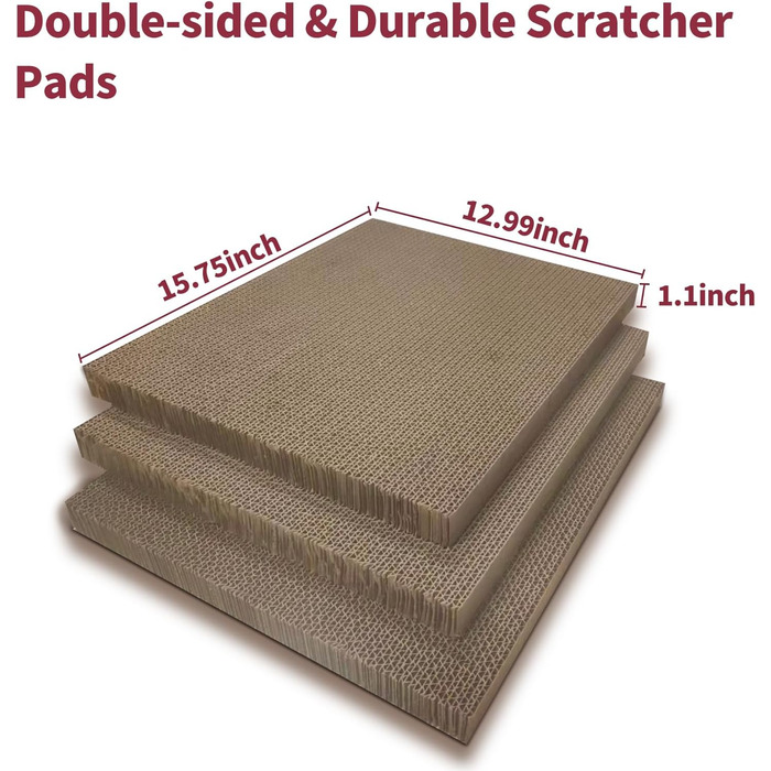 Набір когтеточок для котів (3 шт.): велика когтеточка з будиночком, довговічна двостороння гофрокартонна поверхня, іграшка для дому, безпечна та чиста