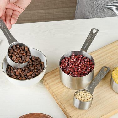 Smithcraft Measuring Cups and Spoons Set, 10-Piece Measuring Cup Set, 18/8 Stainless Steel Measuring Cups, Spoons & Leveler, Baking Measuring Cups, Kitchen Measuring Cups, Kitchen Gadgets for Cooking