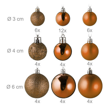 Relaxdays Set of 100 Christmas Baubles