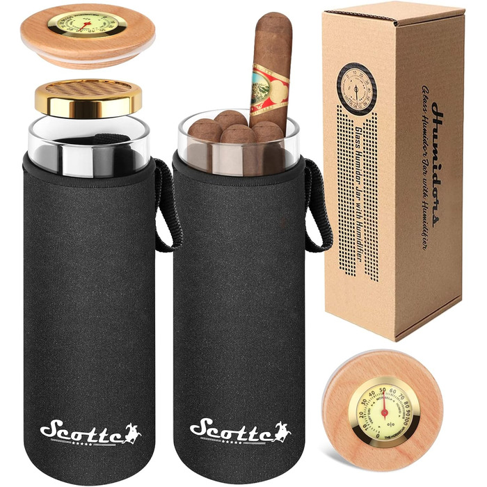 Вишуканий тютюнець для сигар Scotte Humidor, подарункова коробка для 5 сигар, футляр для подорожей