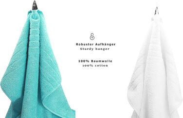 Набір махрових рушників Betz Deluxe 8 предметів, 100% бавовна, антрацит та бірюзовий (2 банні, 2 душові, 2 гігієнічні, 2 для рук)