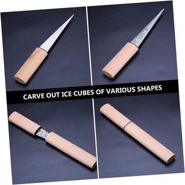 Amosfun Ice Skates Tea Cake Tool Ice Breaker Tool Bartender Ice Pick Tapered Ice Pick Ice Cubes Ice Molds Ice Picker with Handle Stainless Steel Khaki