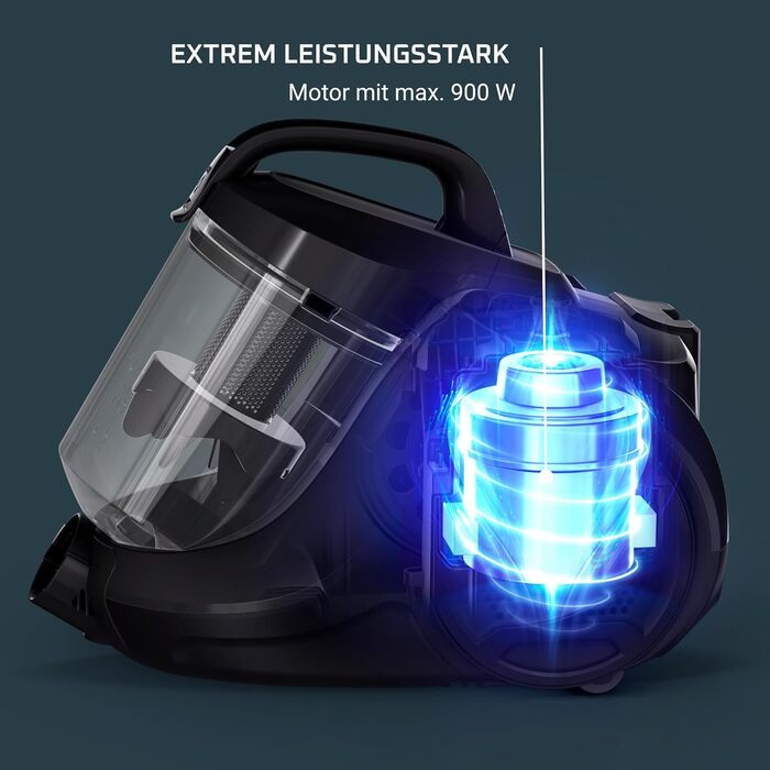Rowenta Swift Power Cyclonic | RO2917 | Bagless Vacuum Cleaner | 900 W | 77 Decibels | 1.2 Liter | White 1.2l Dust Box