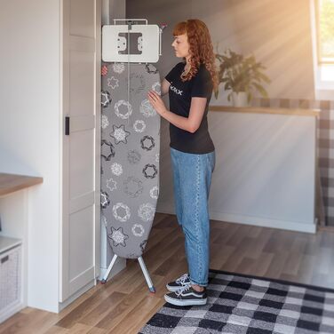 КADAX Складане прасувальне щитове поле, 120x38 см з розеткою, регульоване по висоті, сірий колір