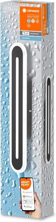 LEDVANCE Smart LED Bathroom Lamp black, 1600LM, 3000-6500K, 400mm x 70mm, IP44, Orbis Bath Wall Light, Bathroom light with Wifi Technology, dimmable, controllable via App and Voice Assistants