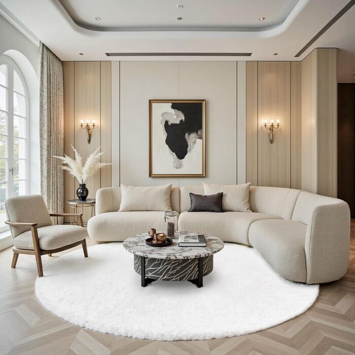 Килимок для вітальні Sour Lemon, 60 x 120 см, сірий, для спальні, миючий, нековзний, пухнастий, з бахромою