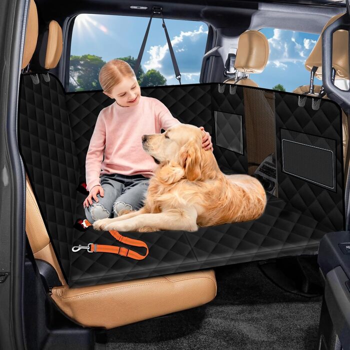 Захисний чохол на заднє сидіння авто для собак, чорний, 155x72 см (для позашляховиків/вантажів)