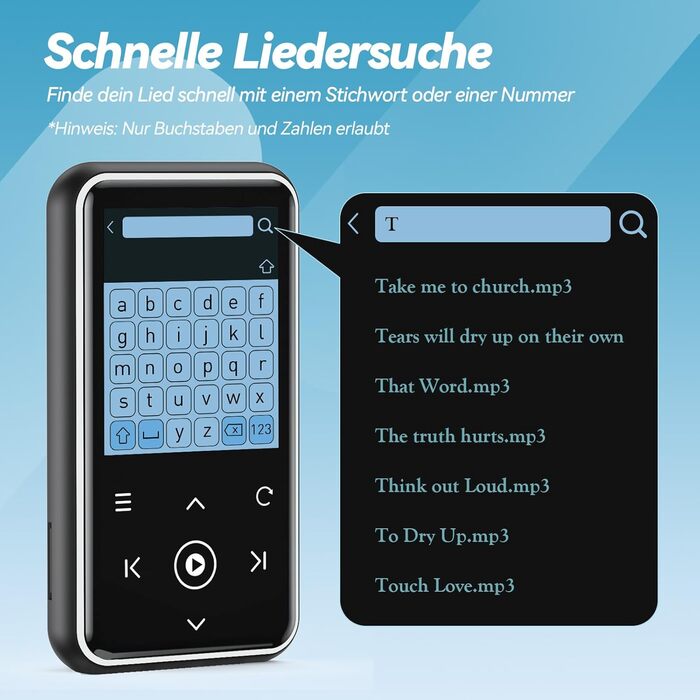 MP3 плеєр AGPTEK 64GB з кліпсою для спорту, Bluetooth 5.3, 1.8