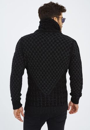 Чоловічий кардиган Eif Neson з в'язаного полотна на блискавці, Regular Fit, антрацитовий колір, для повсякденного та ділового стилю (3XL)