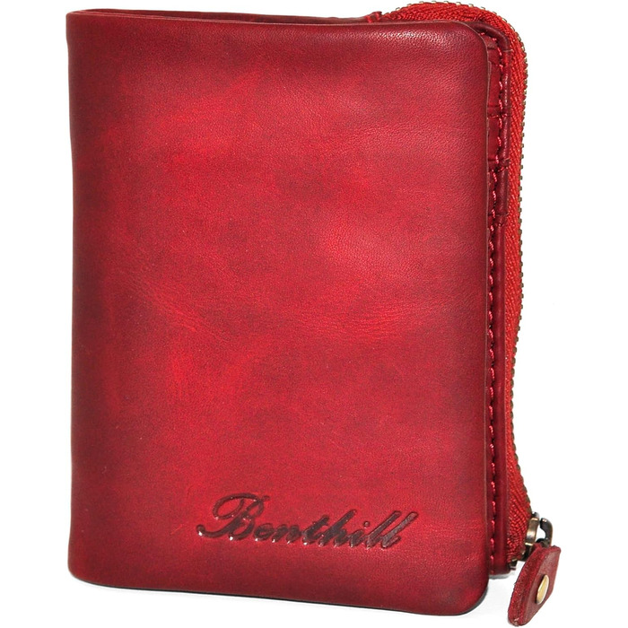 Benthill Small Wallet Genuine Leather - Women's Wallet with RFID Protection - 6 Card Slots - Slim Wallet including Gift Box, Color: Black