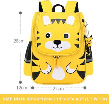 Дитячий рюкзак для школи Kinderrucksack: рюкзак для дівчаток та хлопчиків-підлітків з милим малюнком, 28*22*12 см (Жовтий)